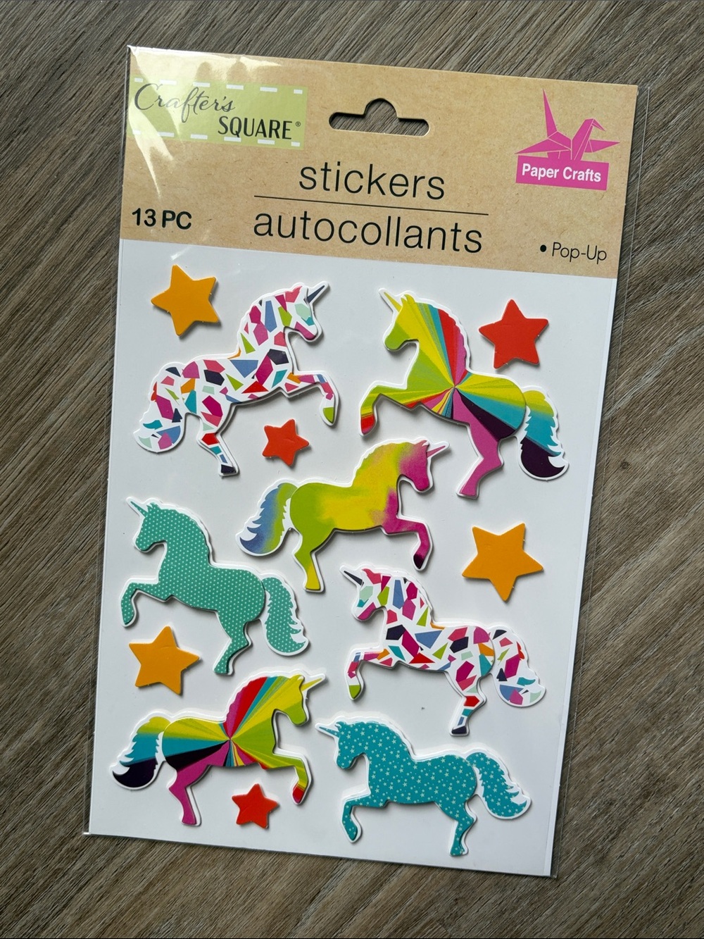 ❤️$4 Crafter's Square Pop-Up Unicorn Stickers - 13 Pieces in Package